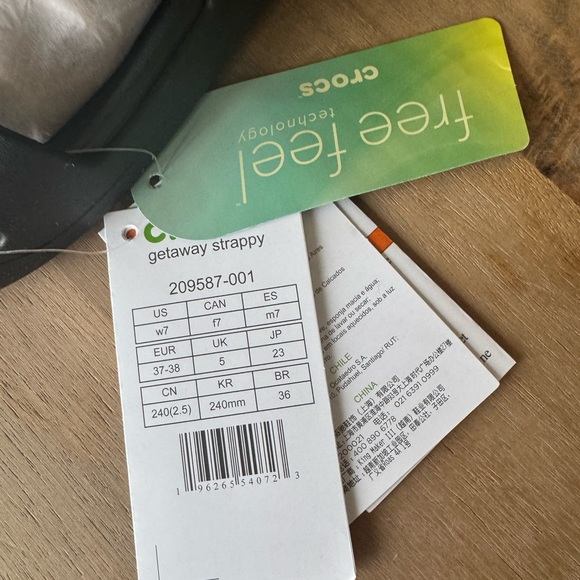 CROCS Black Getaway Strappy Sandals - Picture 7 of 8